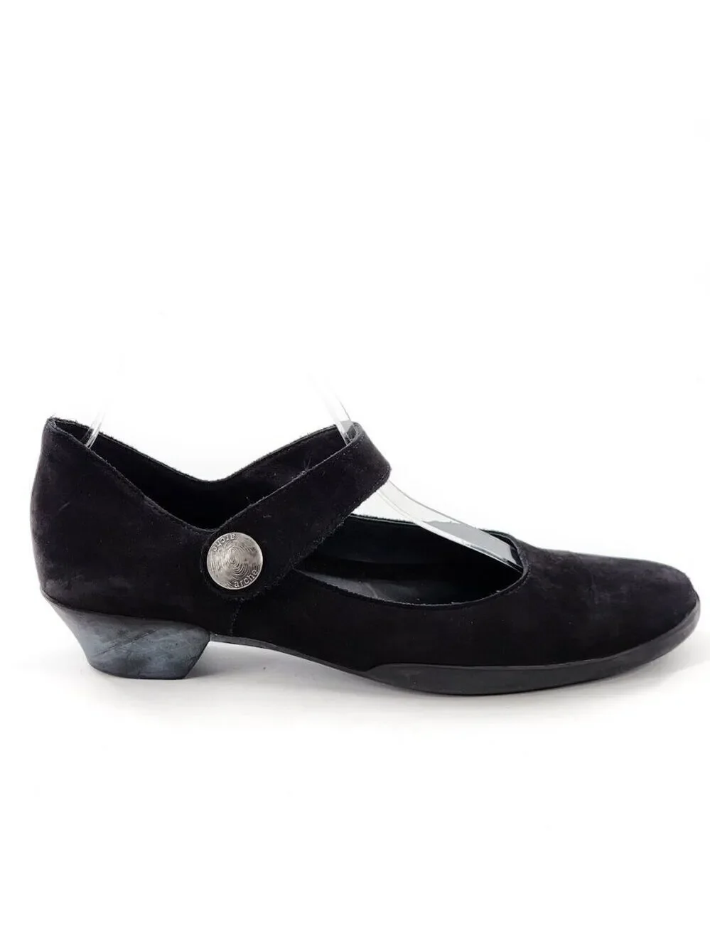 ARCHE Black Leather Mary Jane Pump‎ Heels